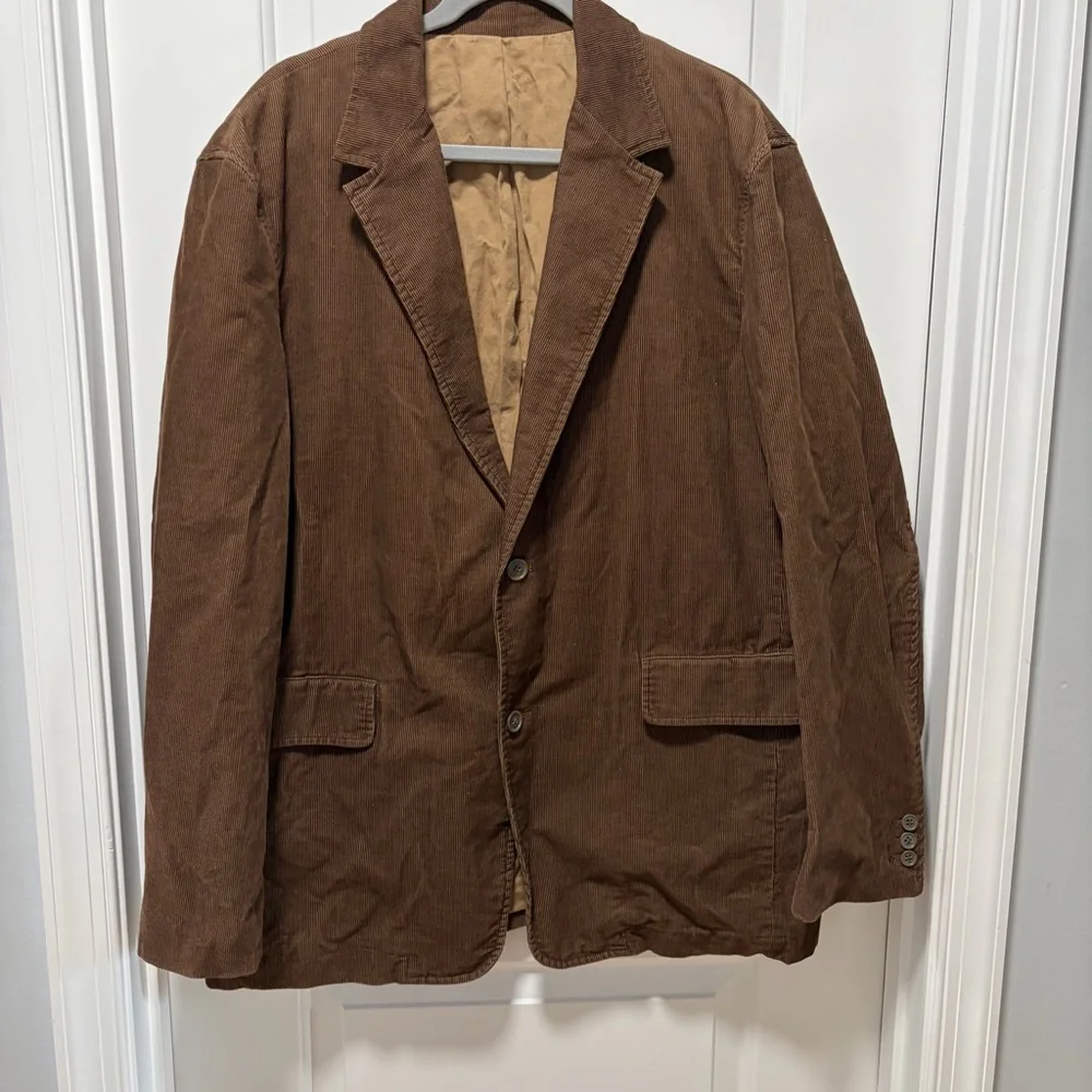 Vintage Y2K J.Crew Corduroy Blazer Men’s size XL Brown 2 Button Closure Academia